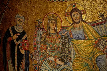 Mosaik in der Apsis mit Christus und der Jungfrau Maria